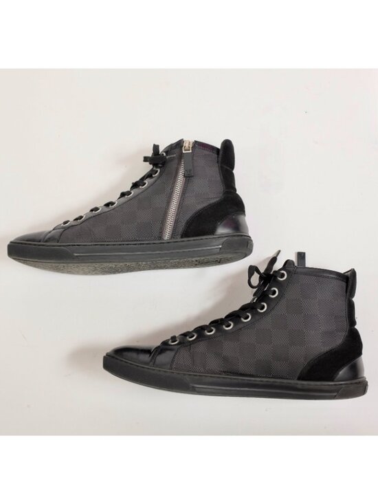 Louis Vuitton 8 US 9 black sneakers high top black Damier LOGO PRINT main image 4